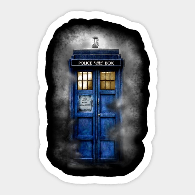 Haunting Blue Phone Booth Sticker by Dezigner007